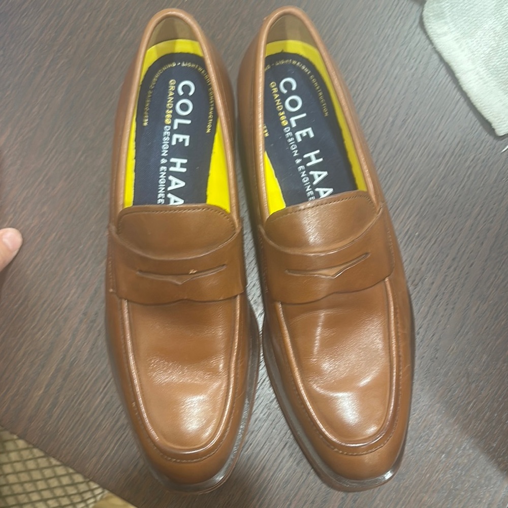 Cole Haan Brown Leather Slip-On Loafers